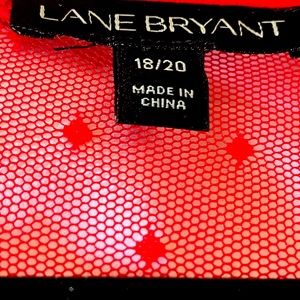 RED BLOUCE KNITTING OVER FABRIC IN TOP AREA SLEEV HAS BELL AND 2 LAYERS ON TOP